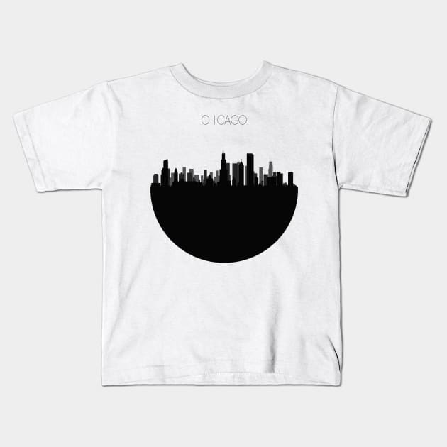 Chicago Skyline Kids T-Shirt by inspirowl